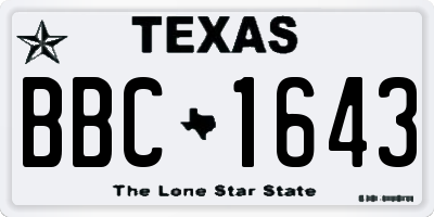 TX license plate BBC1643