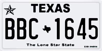 TX license plate BBC1645