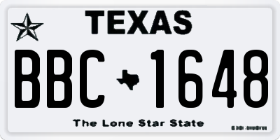 TX license plate BBC1648