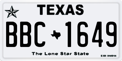 TX license plate BBC1649