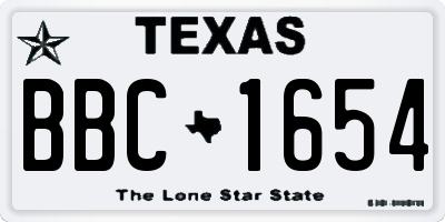 TX license plate BBC1654