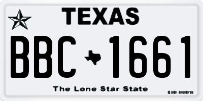 TX license plate BBC1661