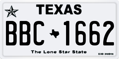 TX license plate BBC1662