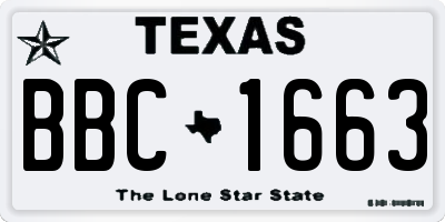 TX license plate BBC1663