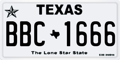 TX license plate BBC1666