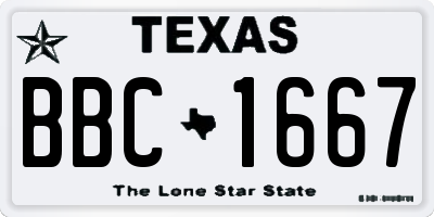 TX license plate BBC1667