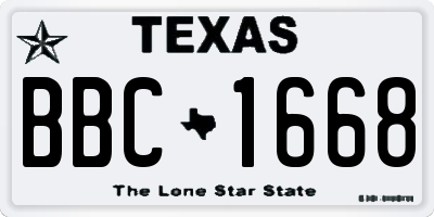 TX license plate BBC1668