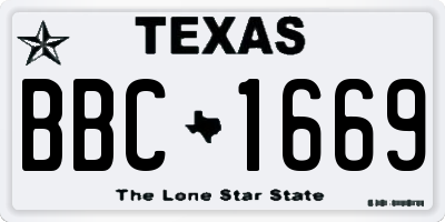 TX license plate BBC1669