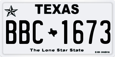 TX license plate BBC1673