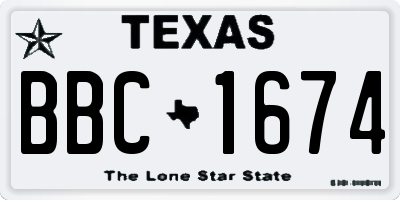 TX license plate BBC1674