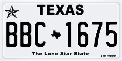 TX license plate BBC1675