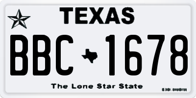 TX license plate BBC1678
