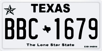 TX license plate BBC1679