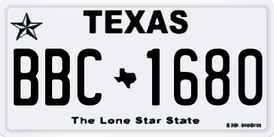 TX license plate BBC1680