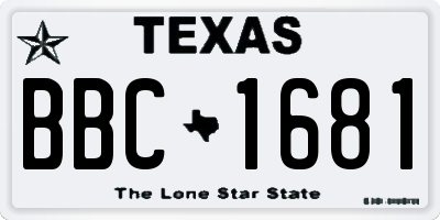 TX license plate BBC1681