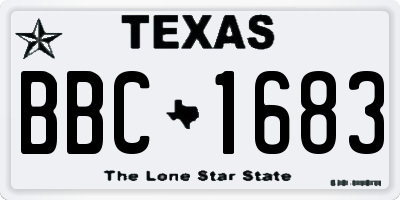 TX license plate BBC1683
