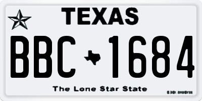 TX license plate BBC1684