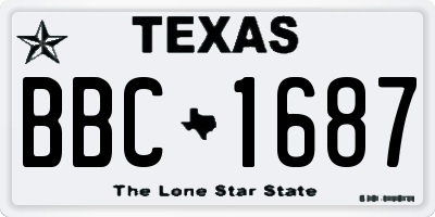 TX license plate BBC1687