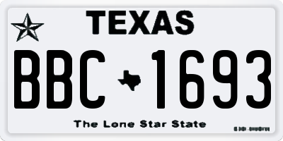 TX license plate BBC1693