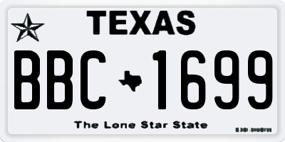 TX license plate BBC1699