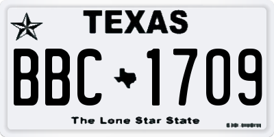 TX license plate BBC1709