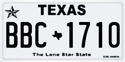 TX license plate BBC1710