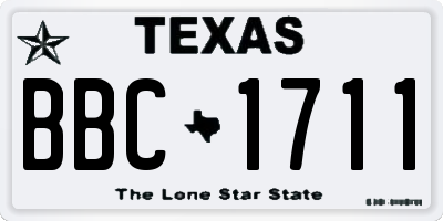 TX license plate BBC1711