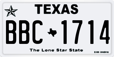 TX license plate BBC1714