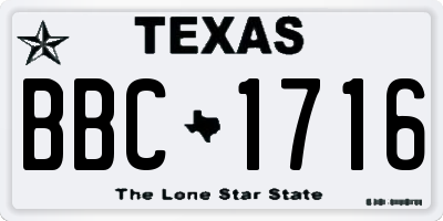 TX license plate BBC1716