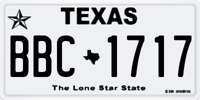 TX license plate BBC1717