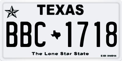 TX license plate BBC1718