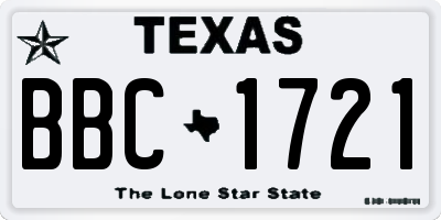 TX license plate BBC1721