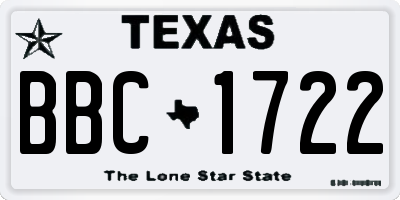 TX license plate BBC1722