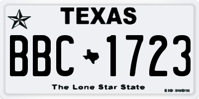 TX license plate BBC1723