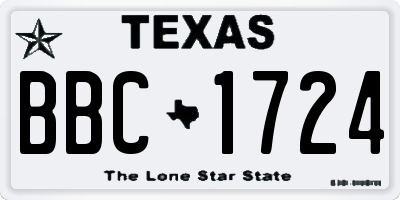 TX license plate BBC1724