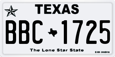 TX license plate BBC1725