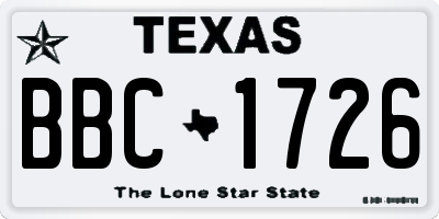 TX license plate BBC1726