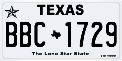 TX license plate BBC1729