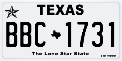 TX license plate BBC1731