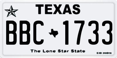 TX license plate BBC1733