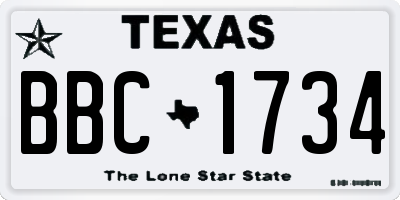 TX license plate BBC1734
