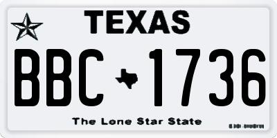 TX license plate BBC1736