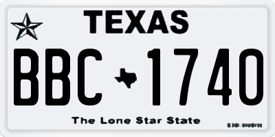 TX license plate BBC1740