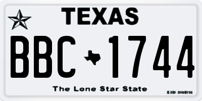 TX license plate BBC1744