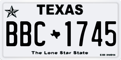 TX license plate BBC1745