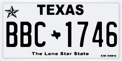 TX license plate BBC1746