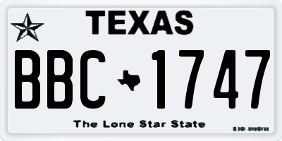 TX license plate BBC1747