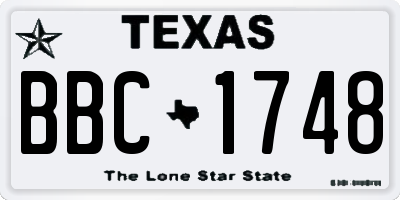 TX license plate BBC1748