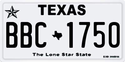 TX license plate BBC1750