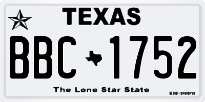 TX license plate BBC1752